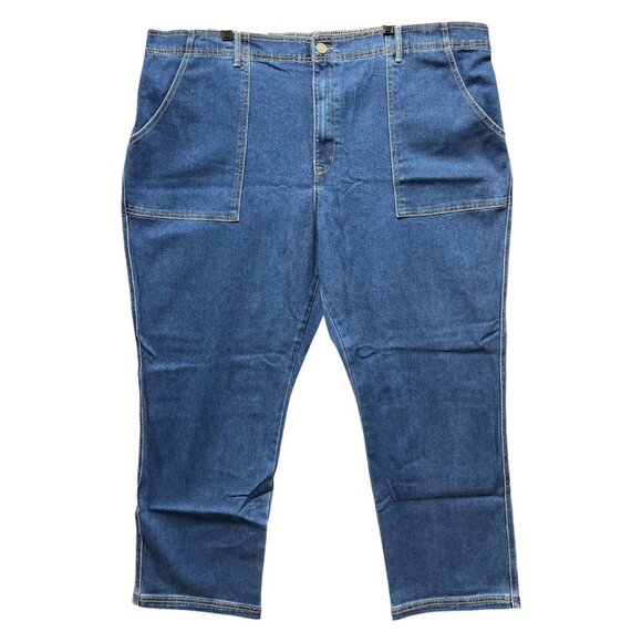 Knox Rose- Women's High-Rise Jeans Elastic Waistband Relaxed At Hips & Thighs-3X - Picture 1 of 14